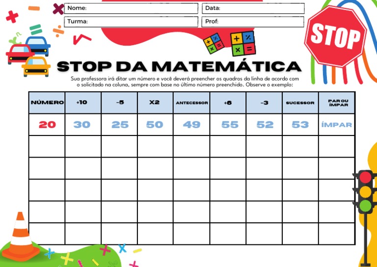 Stop um jogo matematico