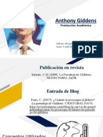 Anthony Giddens: Producción Académica