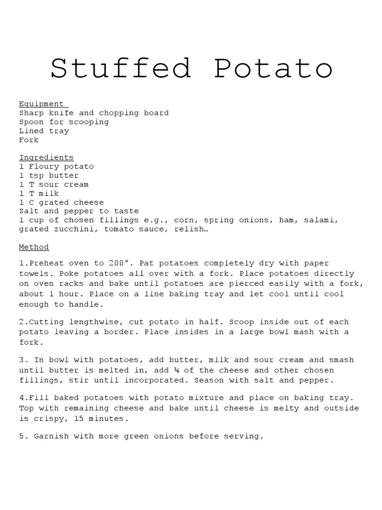 Stuffed Potato PDF