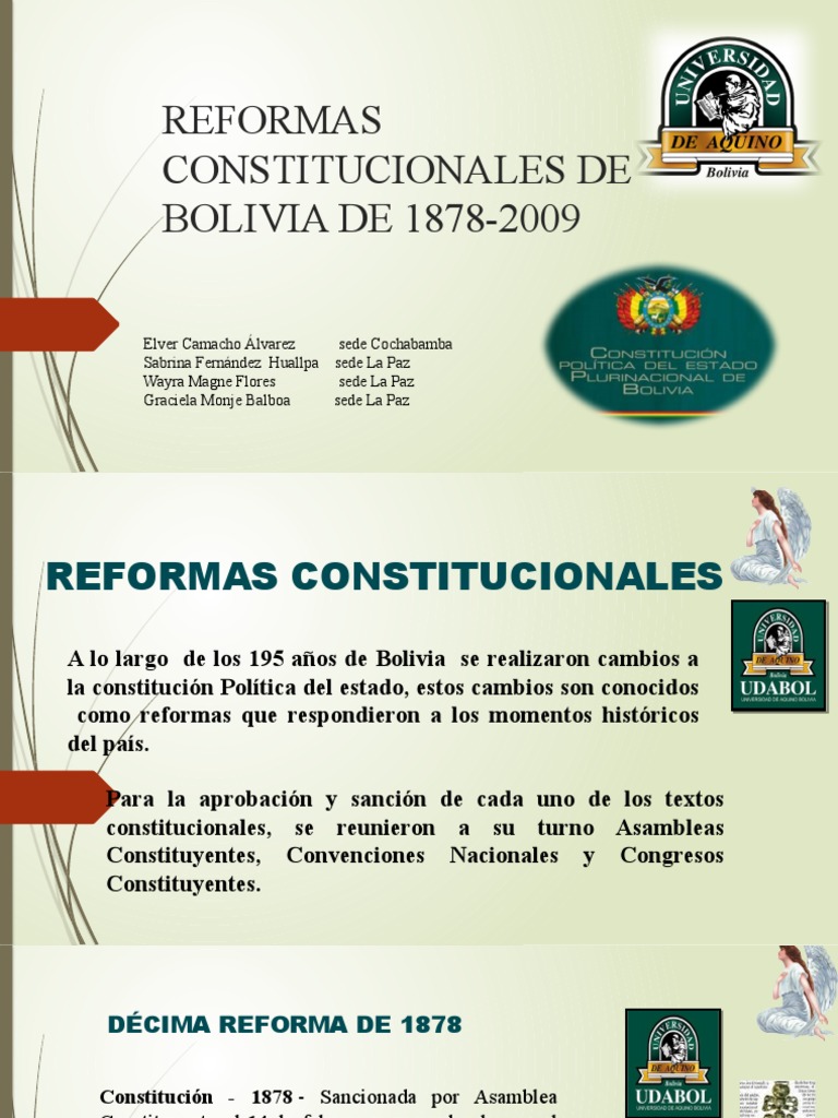 Reformas Constitucionales en Bolivia 1878-2009 | PDF | Principios