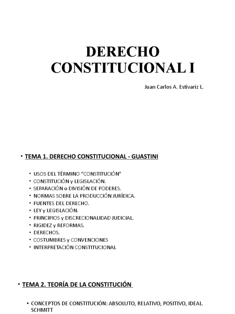 Derecho Constitucional I | PDF | Constitución | Separación de poderes