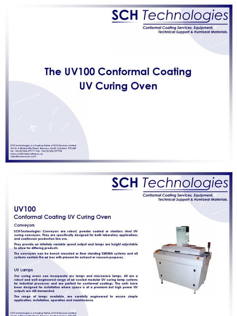 UV100 Conformal Coating Curing Oven | PDF | Ultraviolet ...