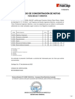 Certificado de Concentración de Notas: para Becas Y Créditos