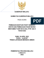 Gubernur Maluku Sambutan Acara Pembagian Paket Sembako dan Pembukaan Pasar Murah Idul Fitri 2022