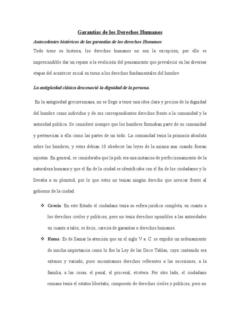 Evolución de las Garantías de Derechos Humanos | PDF | Derechos humanos ...
