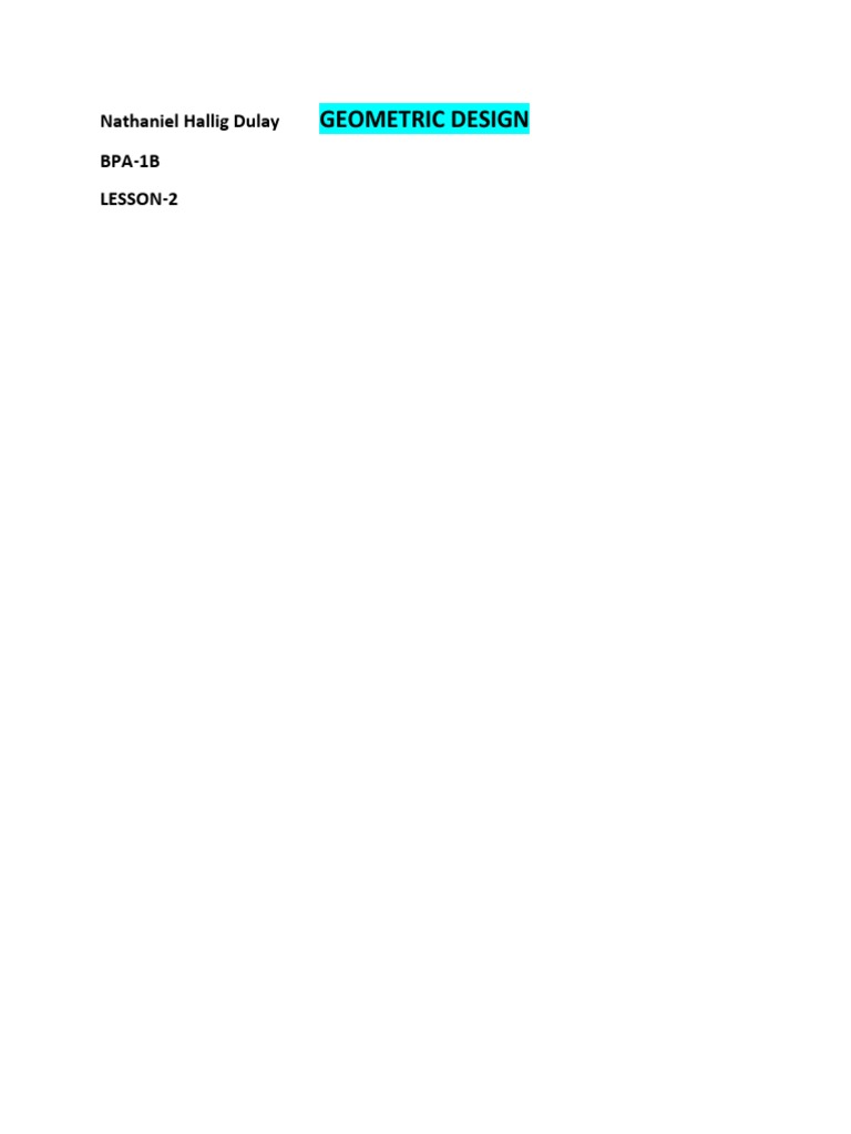 Mmw-Geometric Design - Lesson 2 | PDF