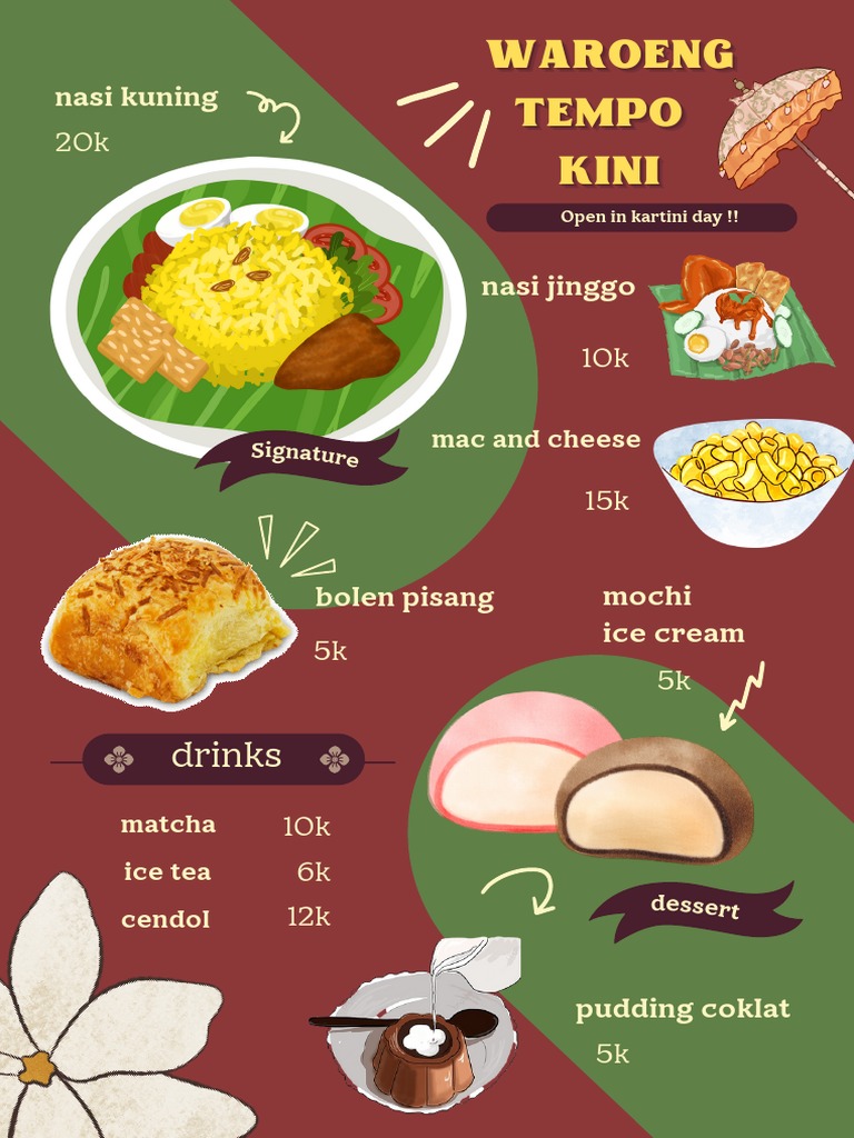 Pink Illustrated Japanese Dessert Menu PDF