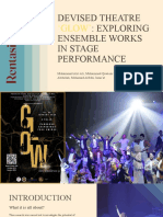 GLOW: Exploring Ensemble Works in Stage Performance