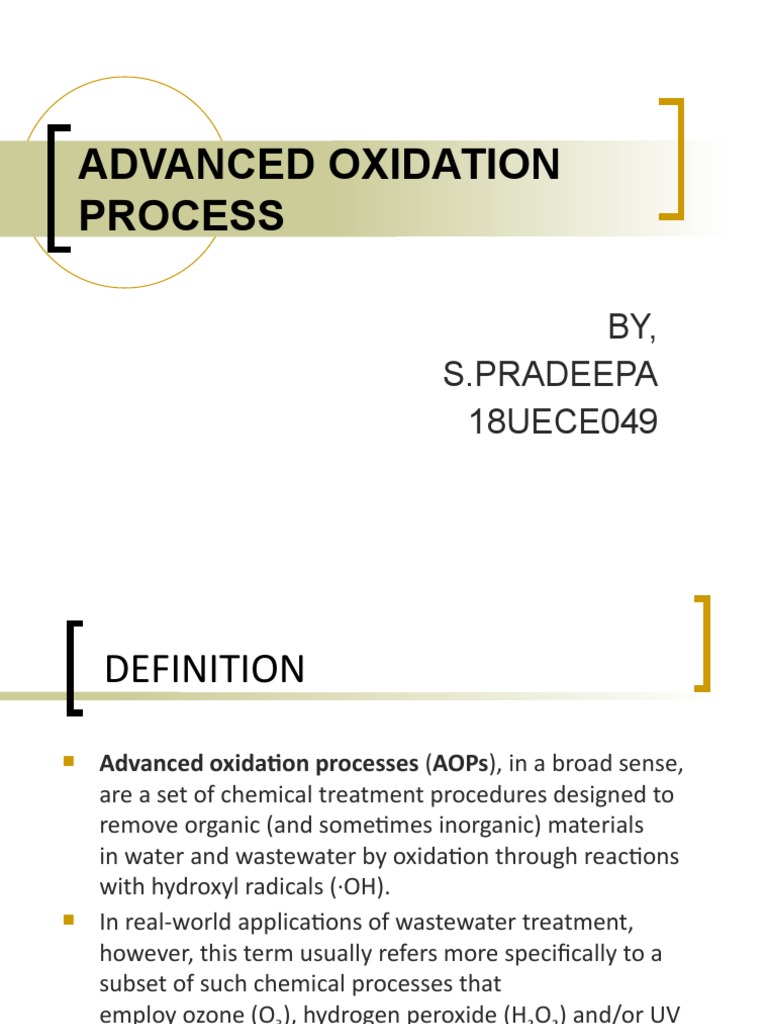 Overview of Advanced Oxidation Processes | PDF | Physical Sciences ...