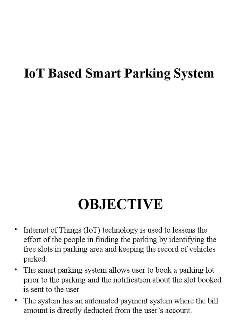 IoT Smart Parking System Overview | PDF | Internet Of Things | Computing