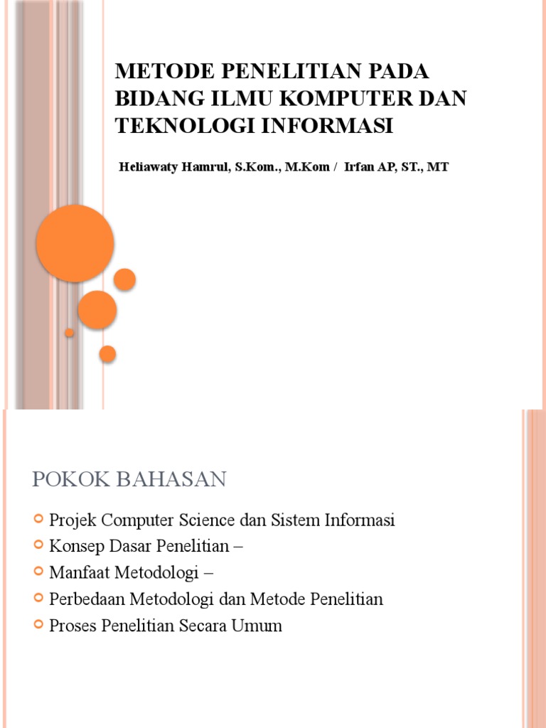 Sejarah dan Metodologi Penelitian Informatika | PDF | Komputer
