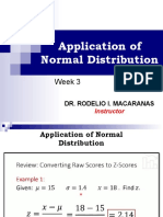 Application of Normal Distribution: Week 3