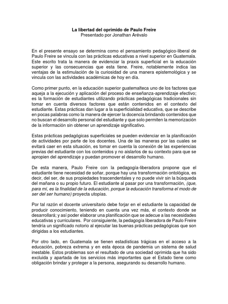 Ejemplo de ensayo critico pdf