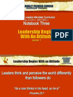 Notebook Three: Leadership Begins With An Attitude