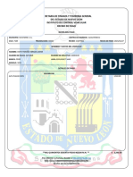 Del Estado de Nuevo Leon Instituto de Control Vehicular Recibo de Pago