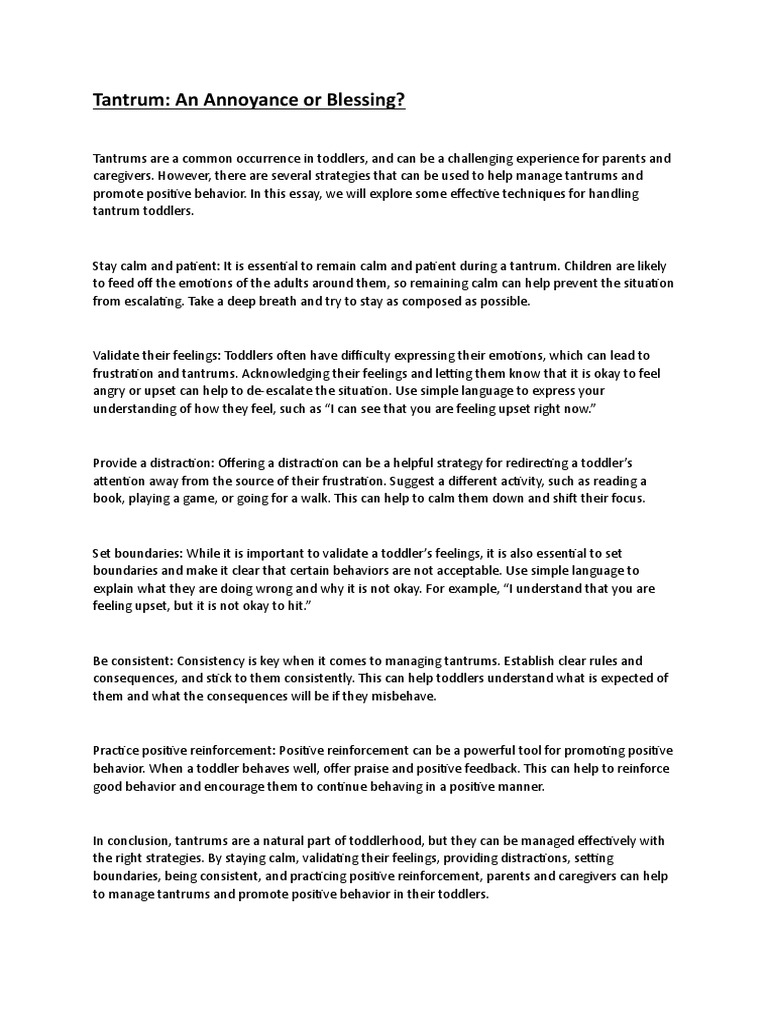 Tantrum PDF Toddler Feeling