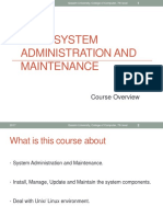 It361: System Administration and Maintenance: Course Overview