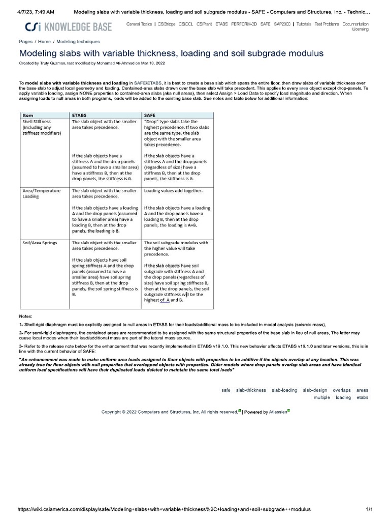 Slab Multiple Thicknesses SAFE | PDF