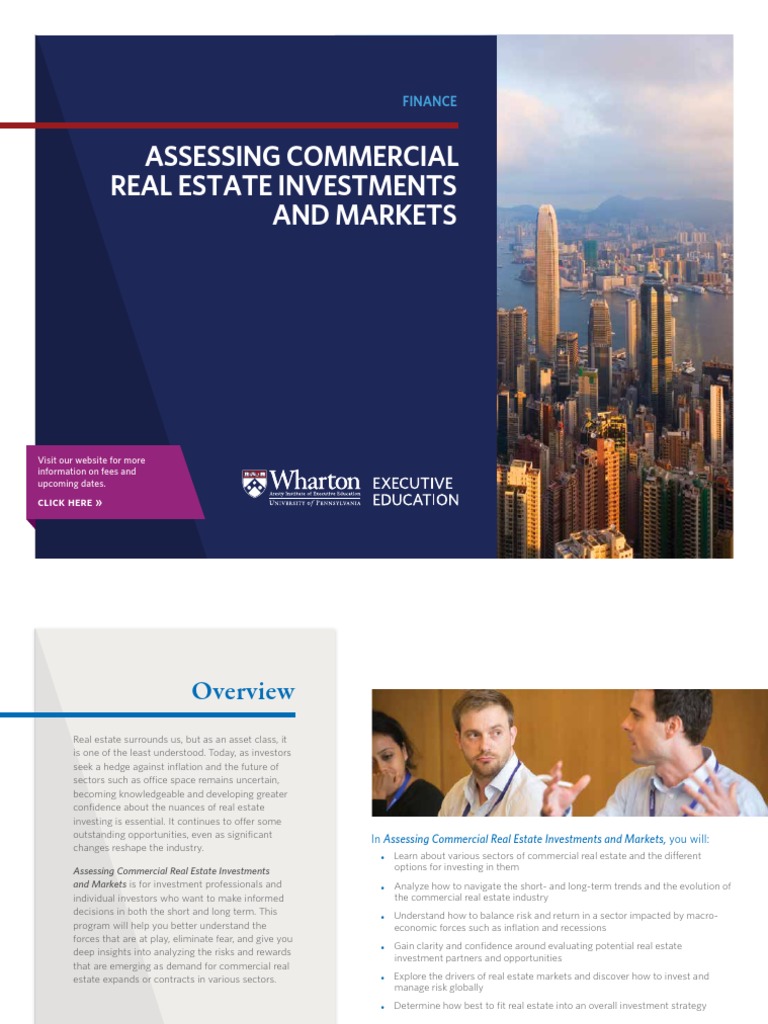 Wharton Assessing Commercial Real Estate Investments and Markets PDF
