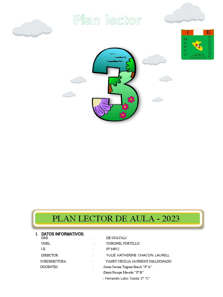 Plan Lector 2023 para Tercer Grado | PDF | Salón de clases