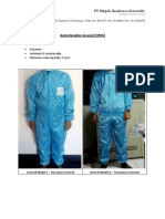 Autoclavable Coverall (MSS) : Specifications