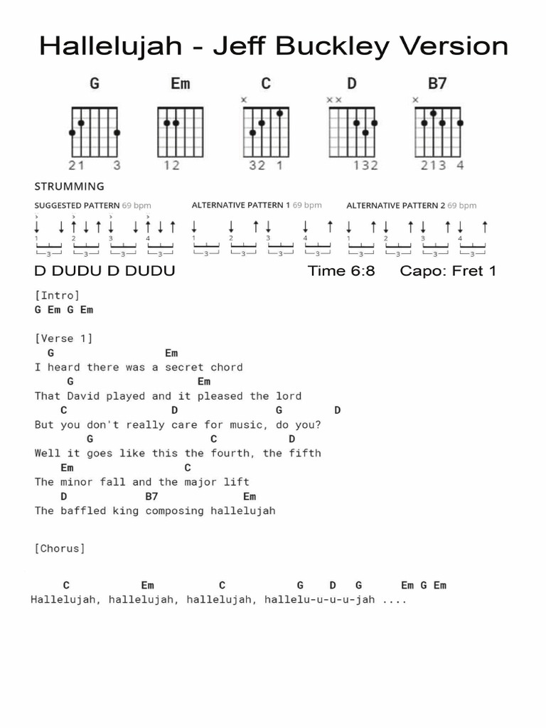 HallelujahJeff Buckley PDF Song Structure Musical Forms
