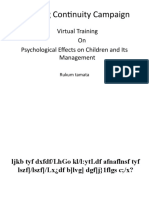Learning Continuity Campaign: Virtual Training On Psychological Effects On Children and Its Management