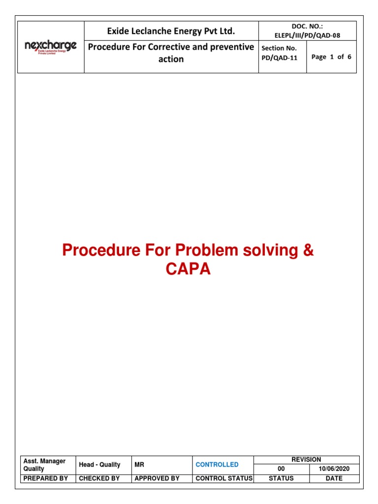 Problem Solving - CAPA | PDF