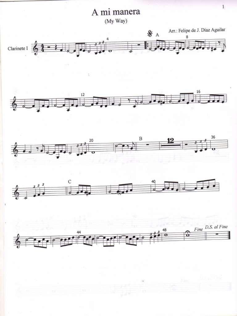 A Mi Manera Clarinete I Pdf