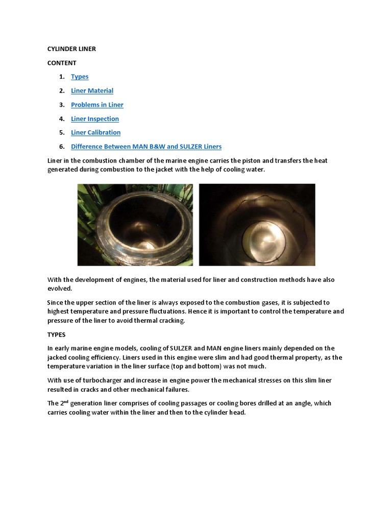 Types Liner Material Problems in Liner Liner Inspection Liner ...