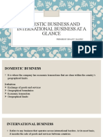Domestic Business and International Business at A Glance: Prepared By: Jenalyn V. Baldrez