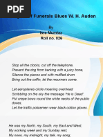 Analysis of Funerals Blues Poem