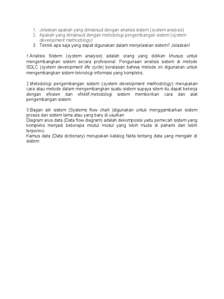 Jelaskan Apakah Yang Dimaksud Dengan Analisis Sistem PDF