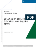 Soldadura Eléctrica de Carril Con Equipo Móvil: Especificación Técnica