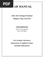 Lab Manual: Sub: Ore Geology Practical Subject Code: GLC533