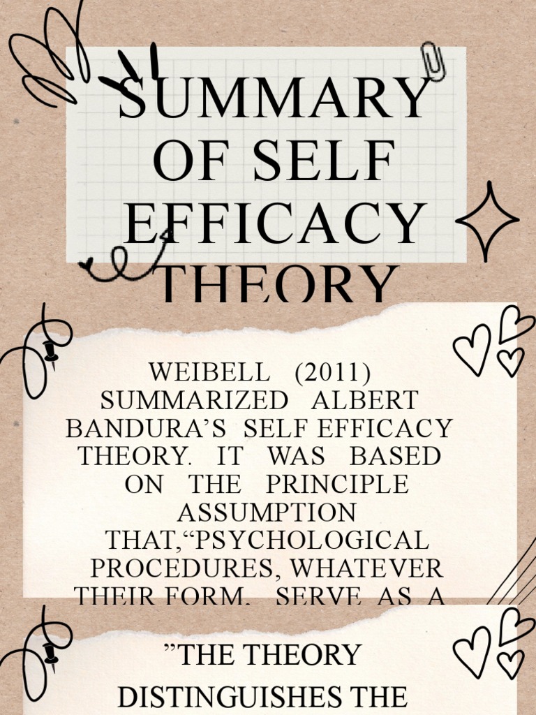 Summary of Bandura's Self-Efficacy Theory | PDF | Self Efficacy ...