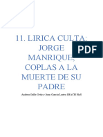 Lirica Culta: Jorge Manrique, Coplas A La Muerte de Su Padre