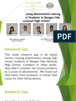 Factors Causing Absenteeism Among High School Students in Bangan Oda National High School