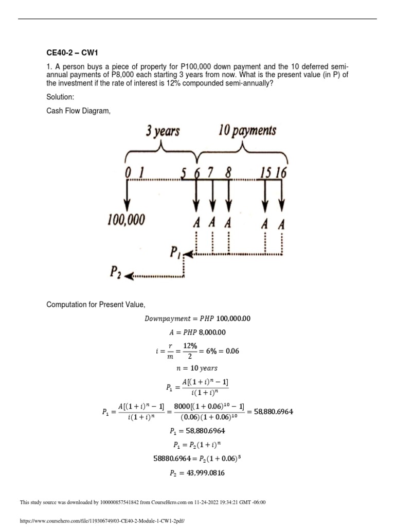 03 CE40 2 Module 1 CW1 2 | PDF | Present Value | Personal Finance