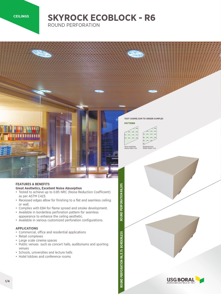 1 Skyrock Ecoblock R6 Drywall Ceiling Ref DWC TDS | PDF | Drywall ...