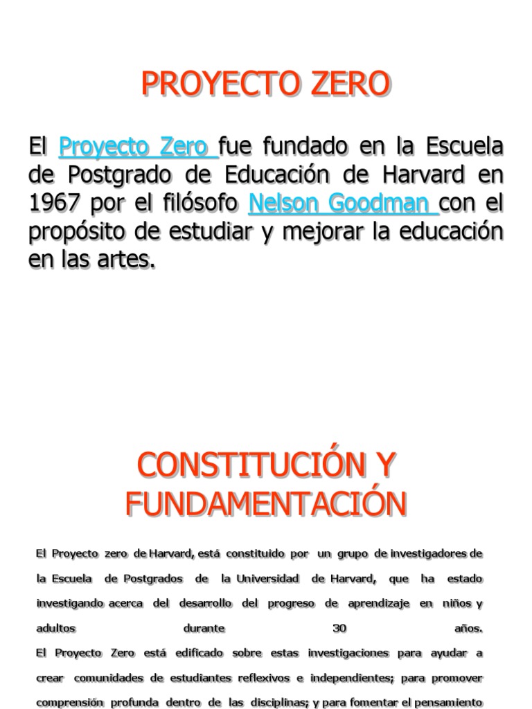 Proyecto Zero: Innovación Educativa en Harvard | PDF | Ciencias ...
