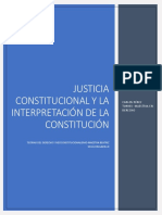 Justicia Constitucional e Interpretacion de La Constitución