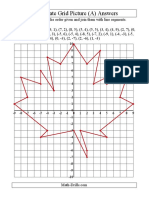 Geometry Worksheet - Plotting Coordinate Points Art - Red Maple Leaf