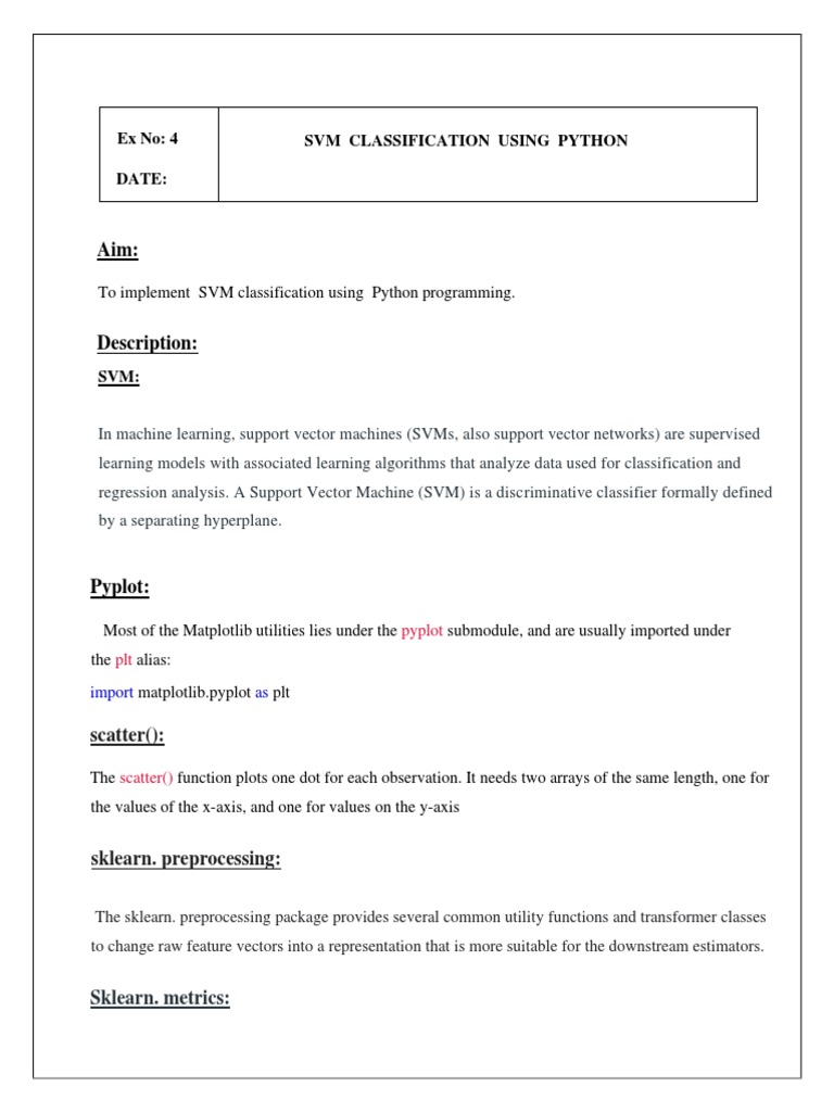 Implementation of Support Vector Machine (SVM) Classification using ...