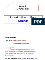 Introduction To Fruit Science: Week - 1 Lecture 1-3