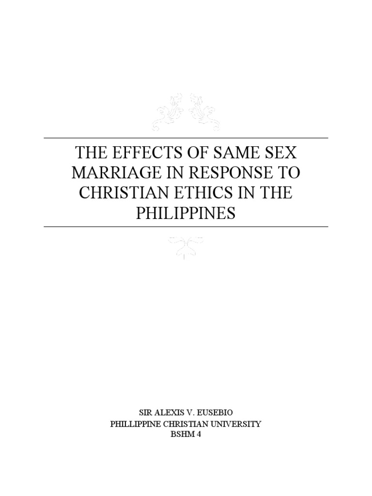 Same-Sex Marriage and Christian Ethics in the Philippines | PDF | Same ...