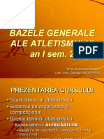 Bazele Generale Ale Atletismului An I Sem. 2: Titular de Disciplin Ă: Conf. Univ. Georgian BADEA-MISS