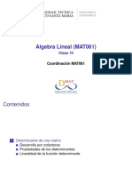 Algebra Lineal (MAT061) : Clase 10