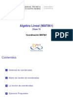 Algebra Lineal (MAT061) : Clase 15