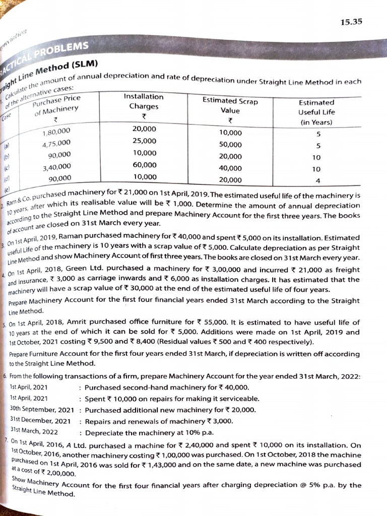 Depreciation Exercise Pdf Depreciation Book Value